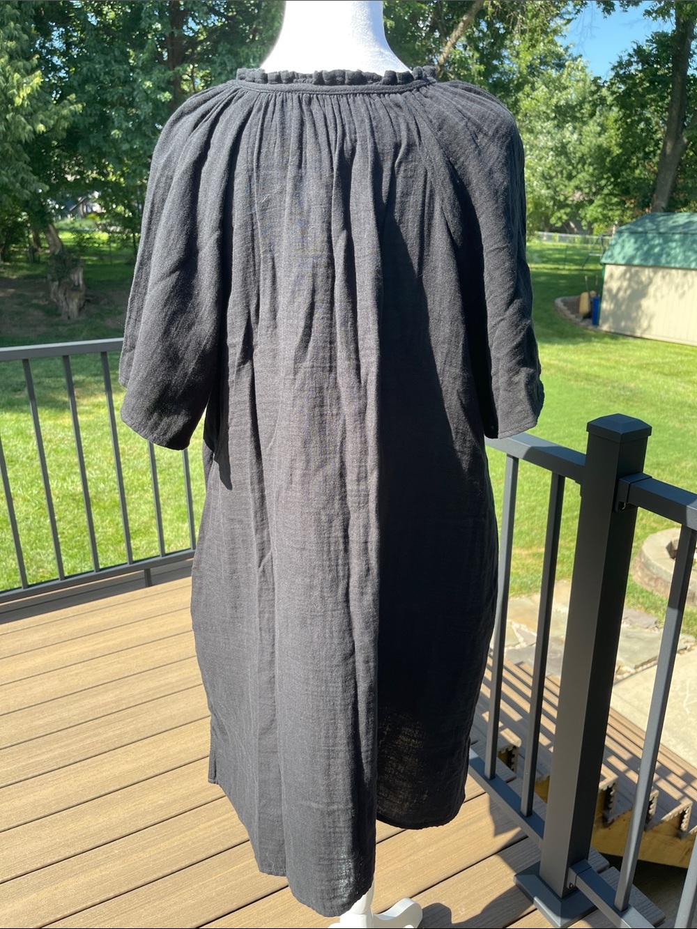 Old Navy Women’s Black Cotton Gauze Lightweight Beach Resort Large Dress New! - Picture 2 of 8